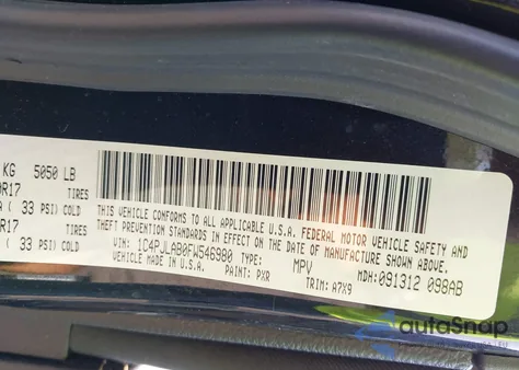 2015 Jeep Cherokee Sport z USA, uszkodzony, nr VIN 1C4PJLAB0FW546980